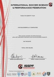 soccer injury course certificate