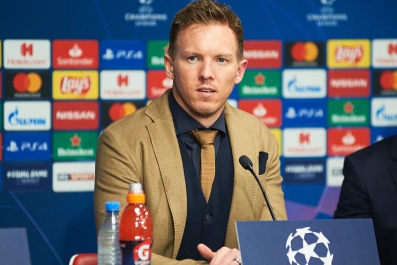 Leipzig, Germany - March 20, 2020: Head coach Julian Nagelsmann of Leipzig during the match Leipzig vs Tottenham at Leipzig Arena before