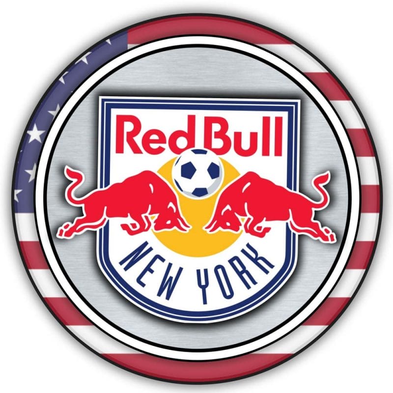 Emblem of the New York Red Bulls soccer club, an American soccer team based in the New York metropolitan area.