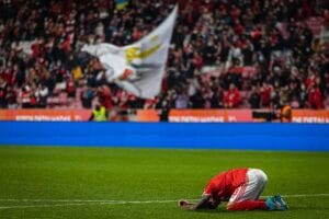 Liga Bwin game between SL Benfica and FC Vizela; Darwin Nunez after game crying