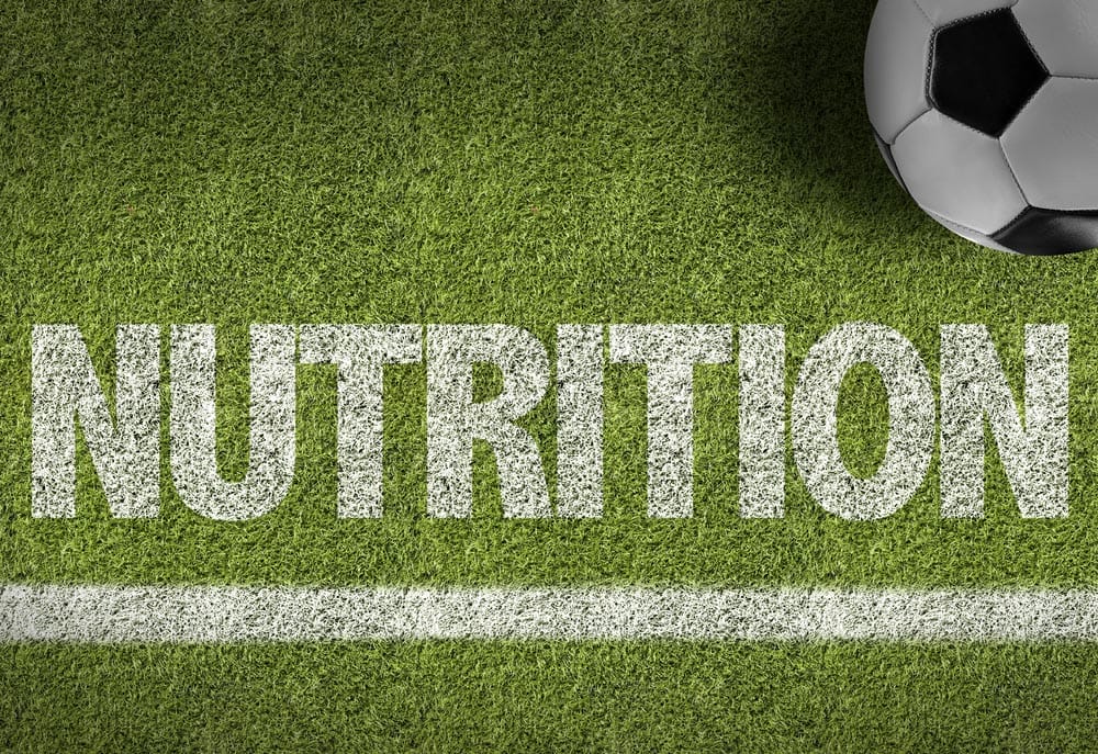 Soccer field with the text: Nutrition