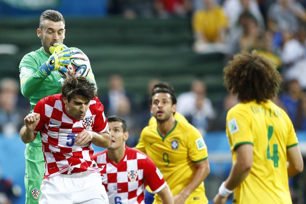 Goal keeper Pletikosa of Croatia in action during the World Cup Group A opening game between Brazil and Croatia at Corinthians Arena. No Use in Brazil.