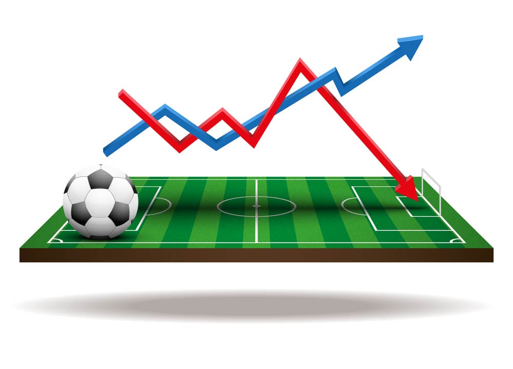 Background concept statistics about the game of soccer. In three-dimensional space. Isolated on white background. Bitmap copy.