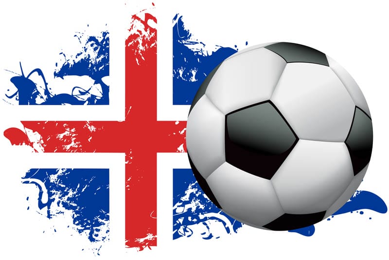 Soccer ball with a grunge flag of Iceland. EPS 10. File contains transparencies and gradient mesh.